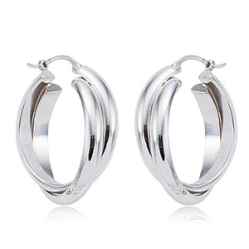 CARLA Crossed Double Hoop Earrings