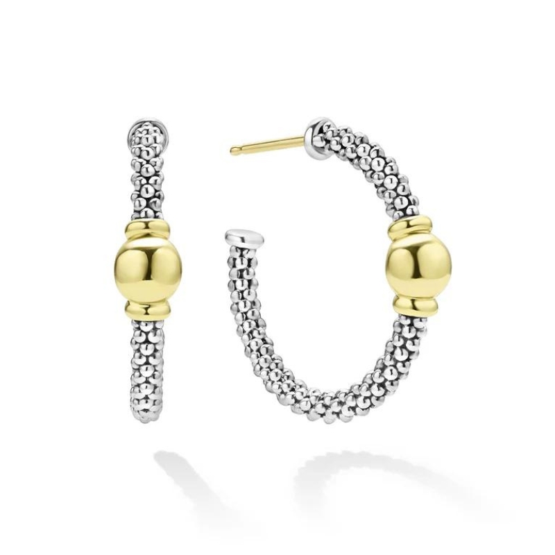 LAGOS Signature Caviar Station Hoop Earrings