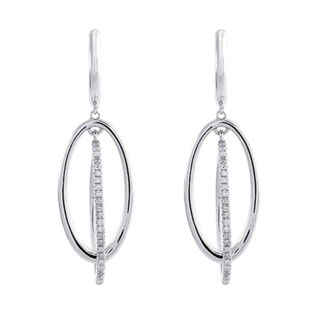 Double Oval Drop Earrings