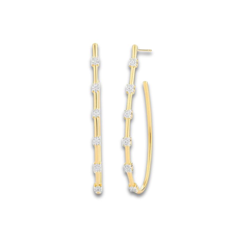 14K Gold Plated SS Classic Drop Earrings 50.75MM