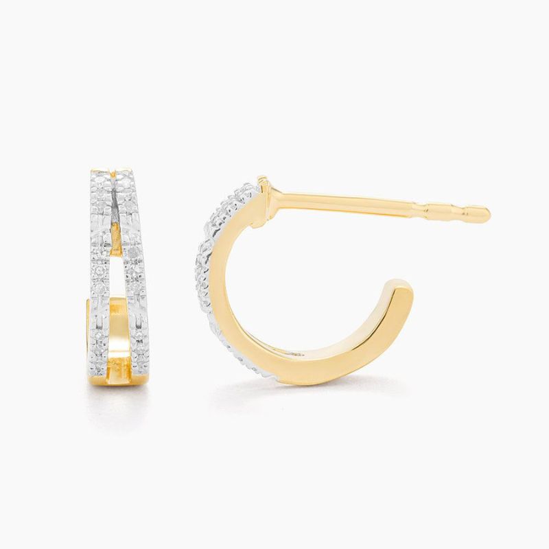 ELLA STEIN Double Bar Huggie Earrings