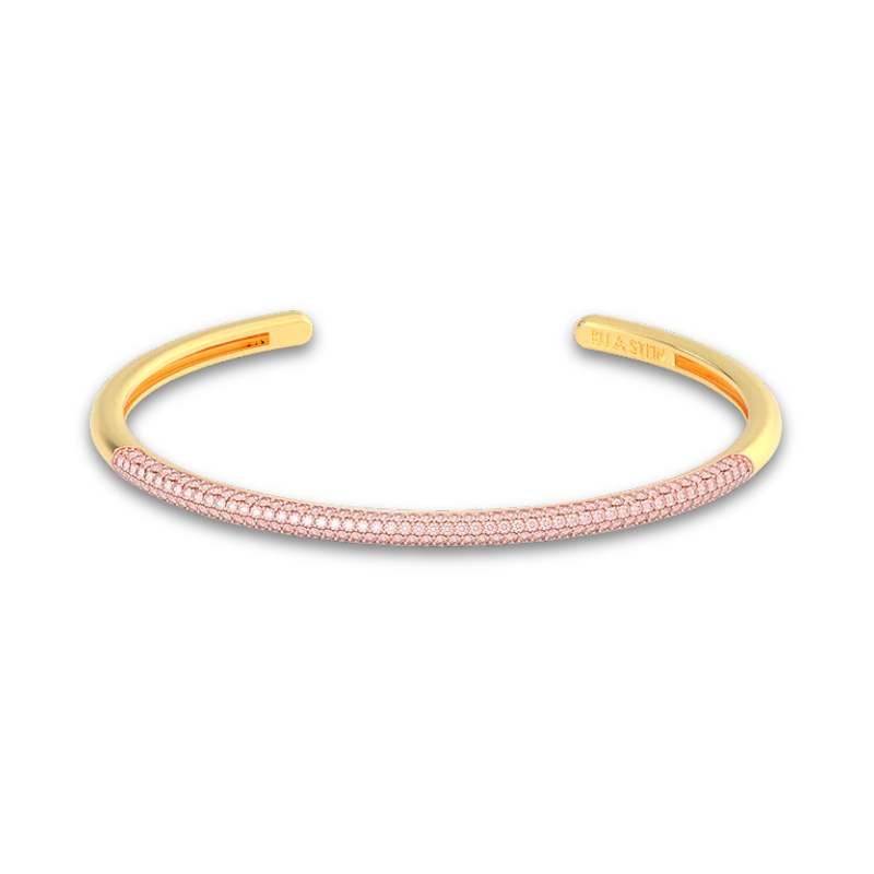 YGP Classic Cuff Bracelet w/ Pink Happy Zircons