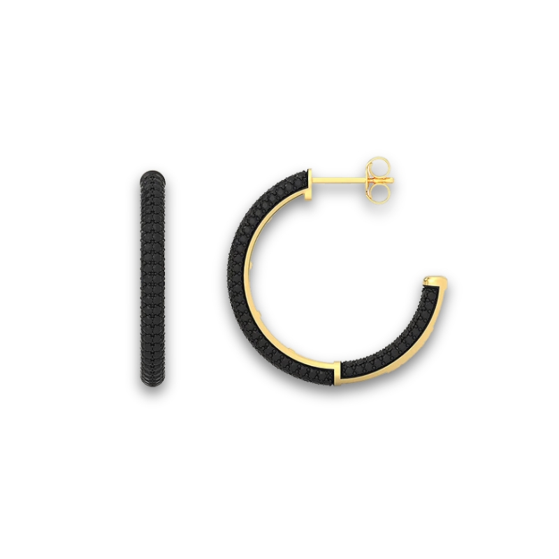 YGP Small Hoop Earrings w/ Black 