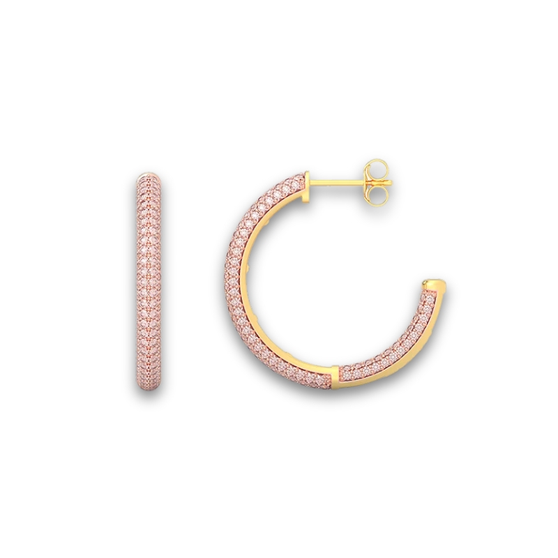 YGP Small Hoop Earrings w/ Pink 