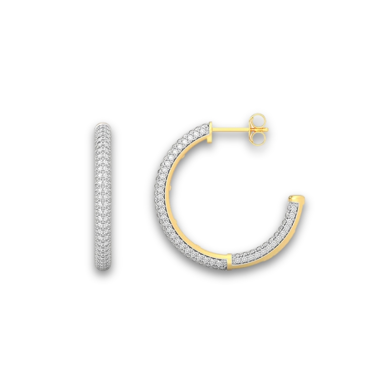 YGP Small Hoop Earrings. w/ Clear 