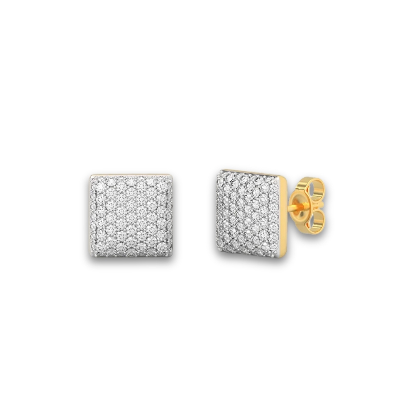 YGP Small Cube Stud Earring w/ Clear 