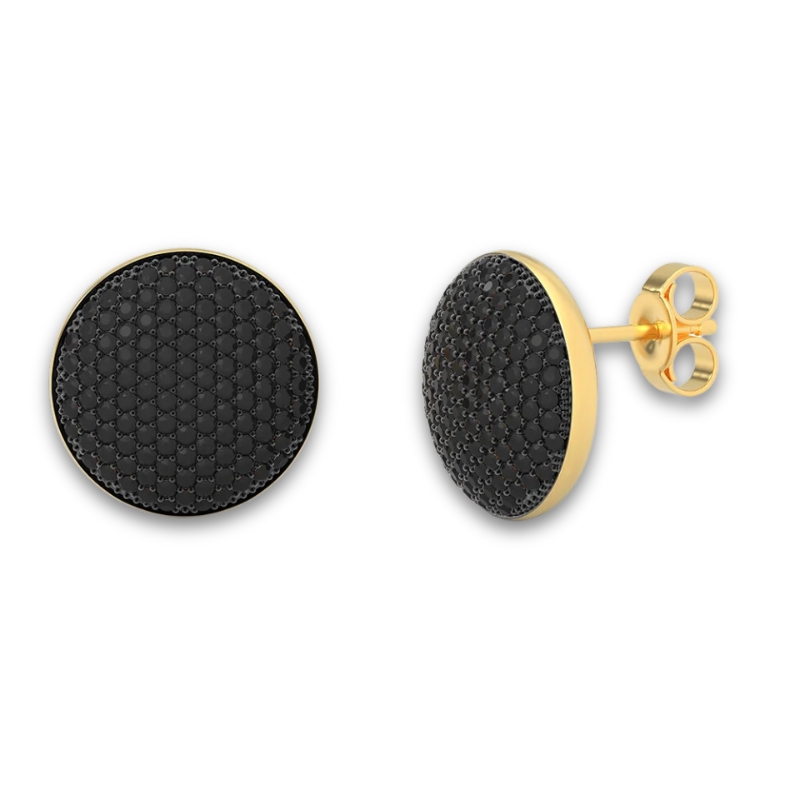 YGP Medium Sphere Stud Earring w/ Black 