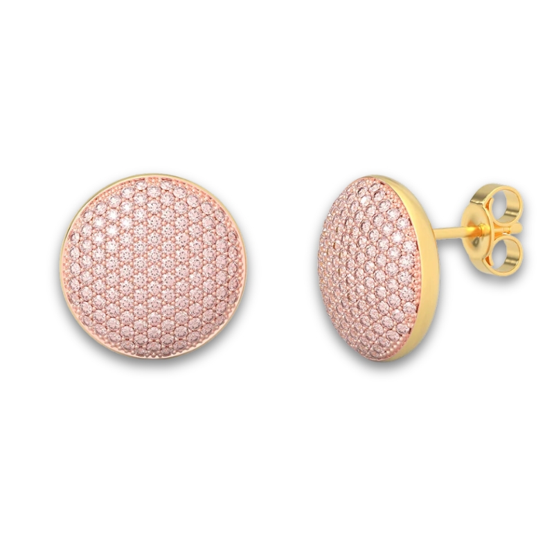 YGP Medium Sphere Stud Earring w/ Pink 