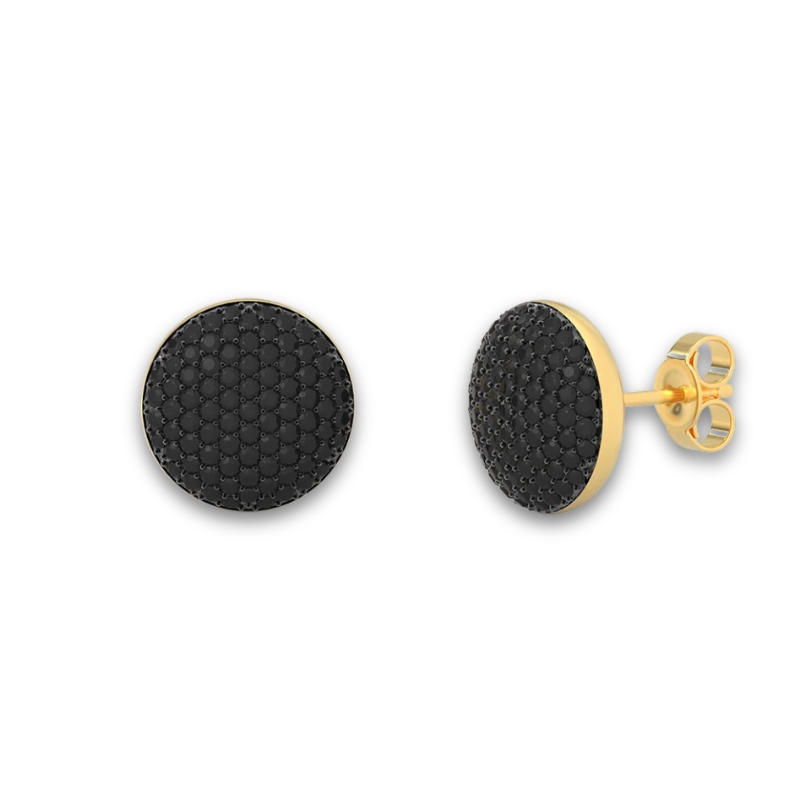 YGP Small Sphere Stud Earrings w/ Black 