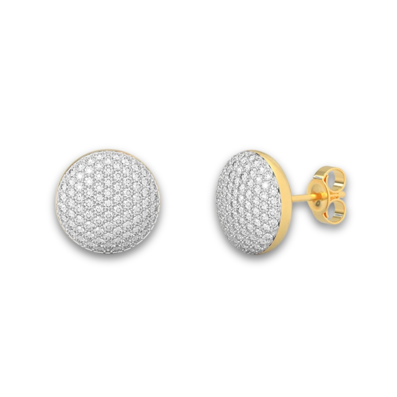 YGP Small Sphere Stud Earring w/ Clear Happy Zircons