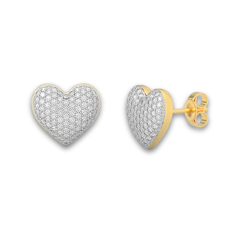 YGP Small Heart Stud Earring w/ Clear 