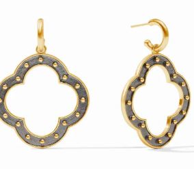 SoHo Statement Hoop and Charm Earring in Mixed Metal