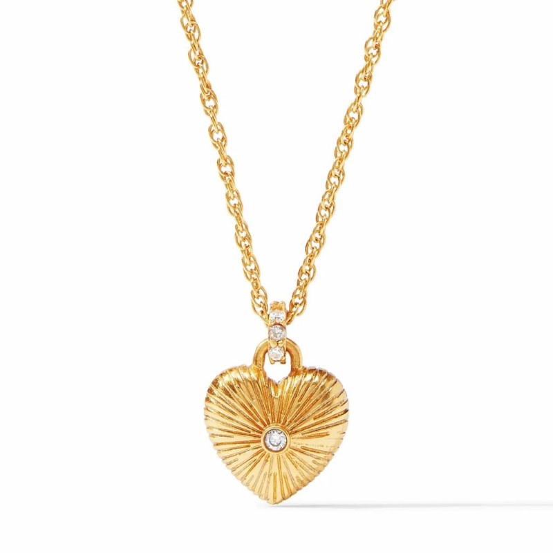 JULIE VOS Esme Heart Solitaire Necklace