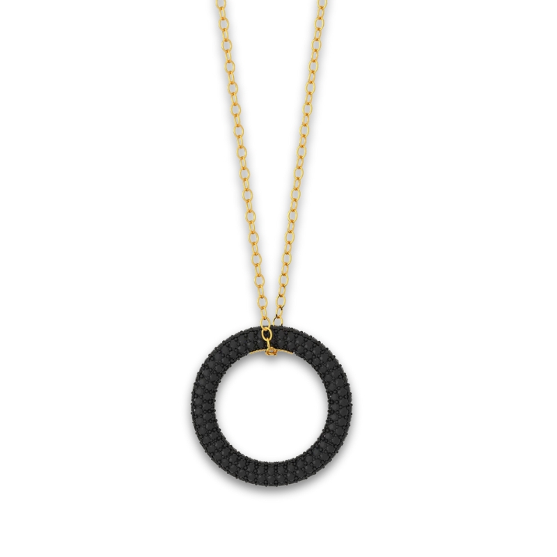 YGP Whole Circle Pendant Necklace w/ Black 