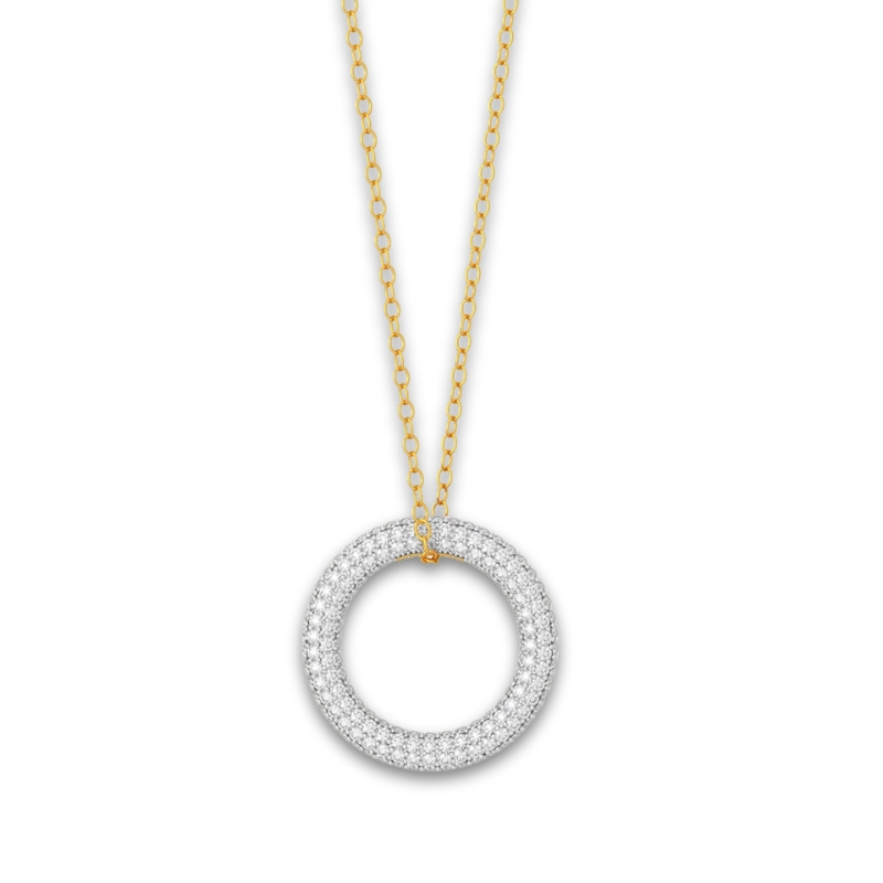 YGP Whole Circle Pendant Necklace w/ Clear 