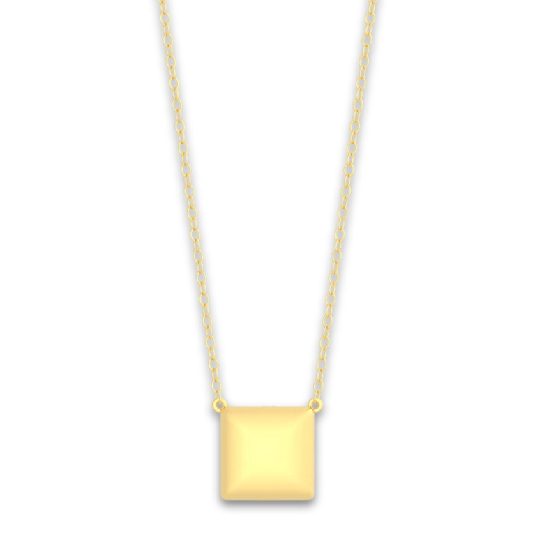 YGP Small Cube Pendant Necklace Plain