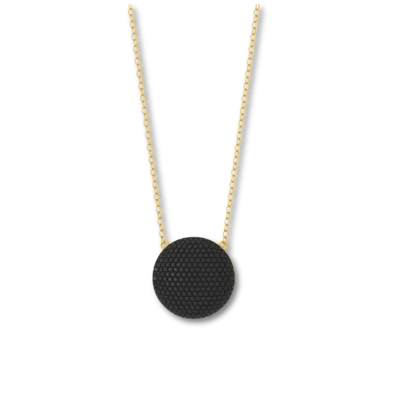 ELLA STEIN Black Zircon Sphere Pendant Necklace