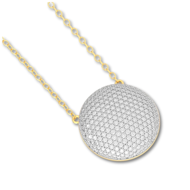 ELLA STEIN Sphere Clear Zircon Pendant Necklace