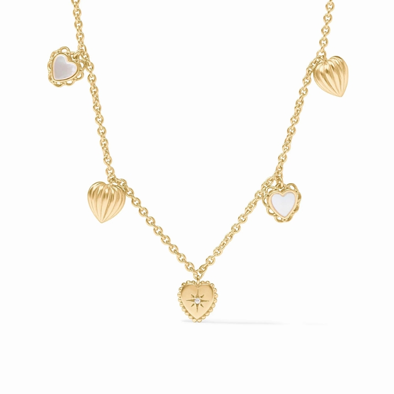 JULIE VOS Delicate Heart Charm Necklace