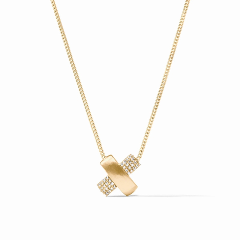 Catalina Pave X Delicate Necklace - Cubic Zirconia