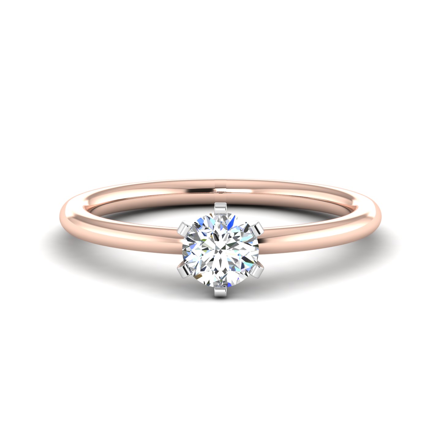 5.25 Ctw 6 Prong Round Accented Solitaire Engagement Ring