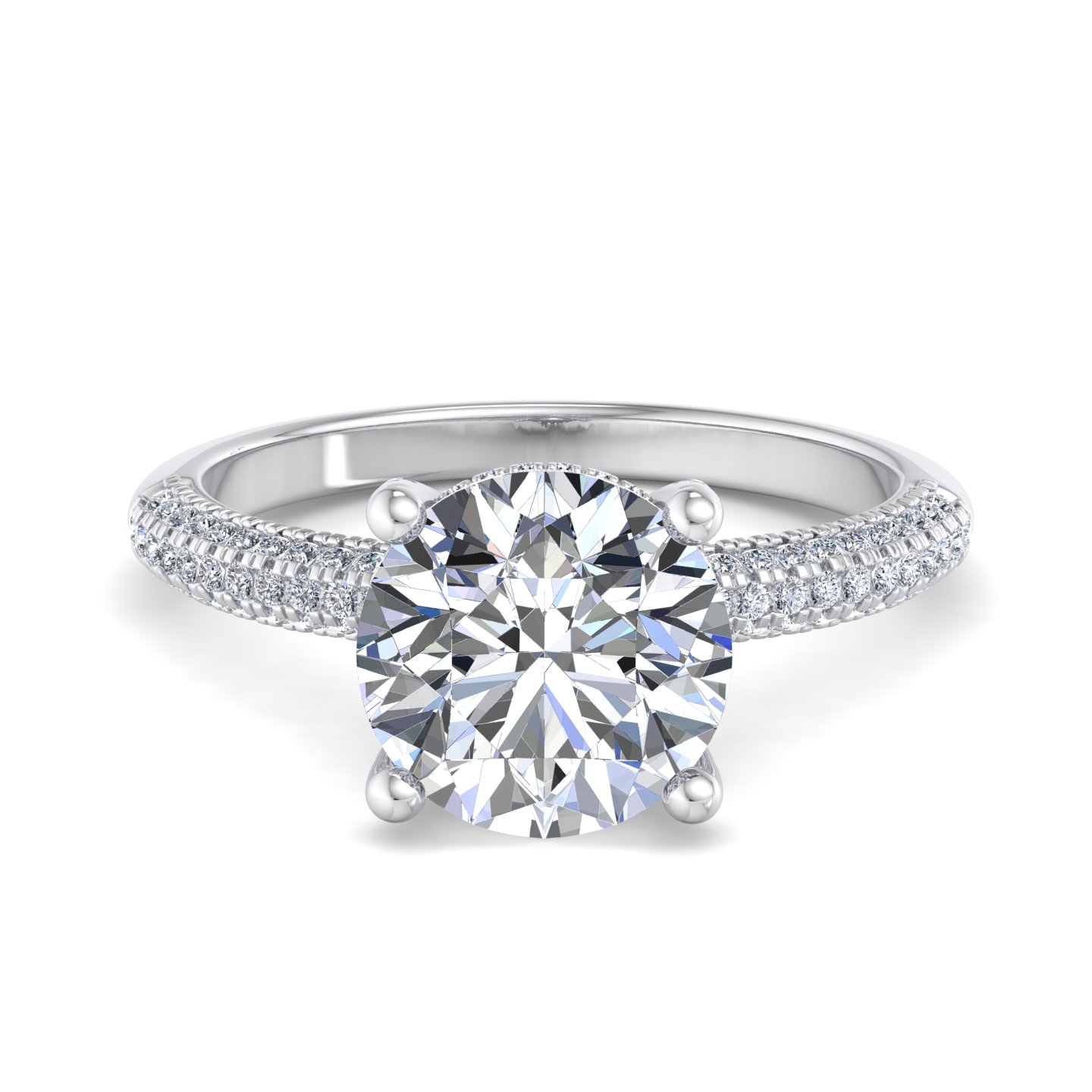 Oval Diamond And Pave Engagement Ring #105744 - Seattle Bellevue | Joseph  Jewelry