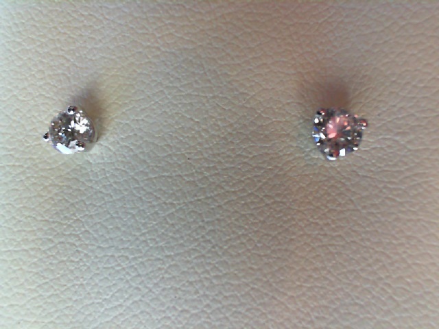 14 KARAT WHITE GOLD A QUALITY STUD DIAMOND EARRINGS WITH 2=0.32TW ROUND G-H SI1-SI2 DIAMONDS