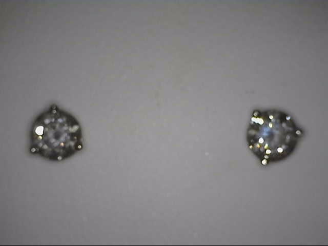 14K WHITE GOLD STUD DIAMOND EARRINGS WITH 2=0.45TW ROUND G I1-I2 DIAMONDS