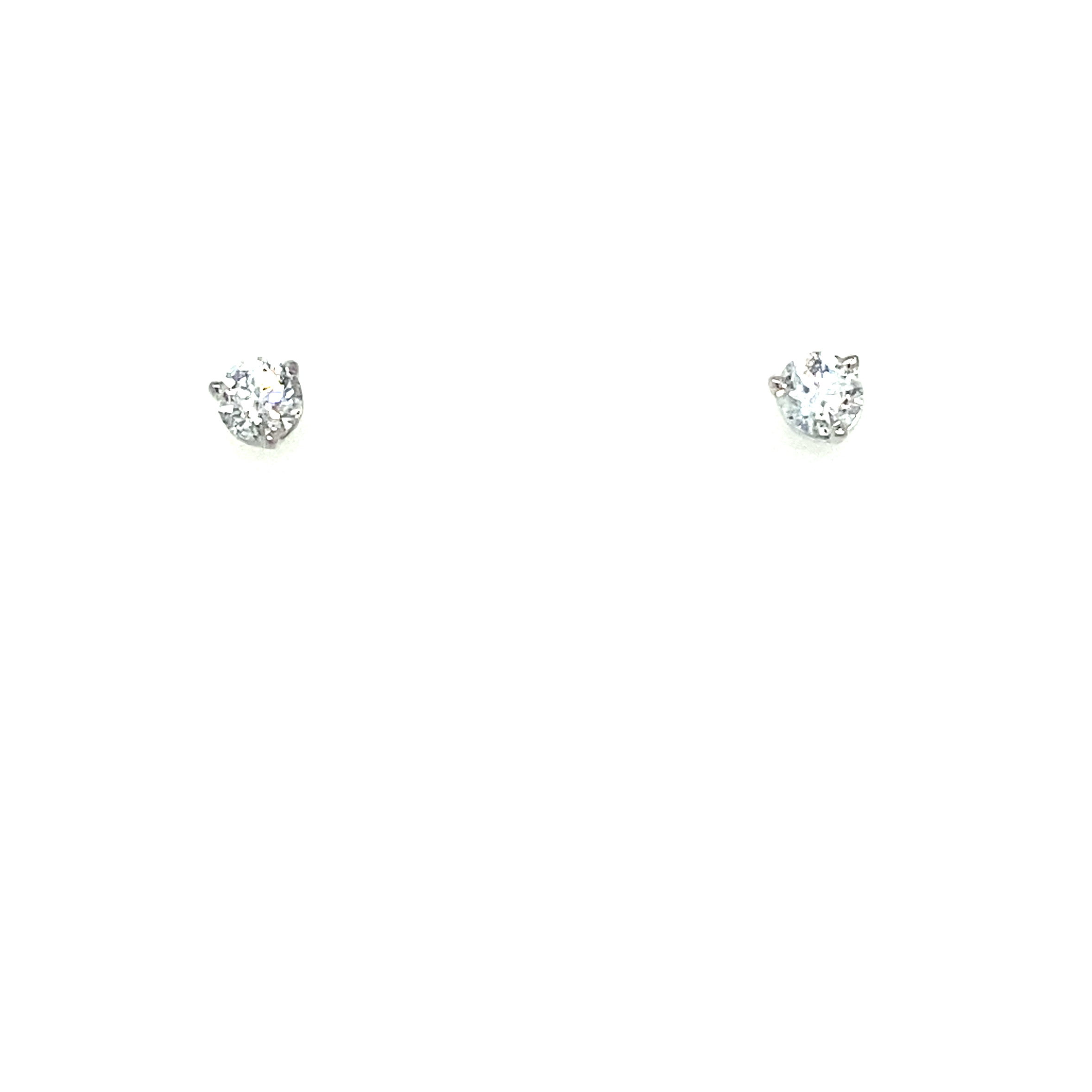 14K WHITE GOLD STUD DIAMOND EARRINGS WITH 2=0.45TW ROUND G I1-I2 DIAMONDS