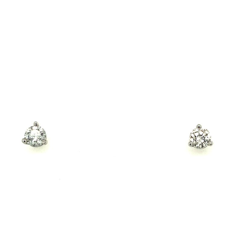 14K WHITE GOLD STUD DIAMOND EARRINGS WITH 2=0.29TW ROUND H-I SI1-SI2 DIAMONDS