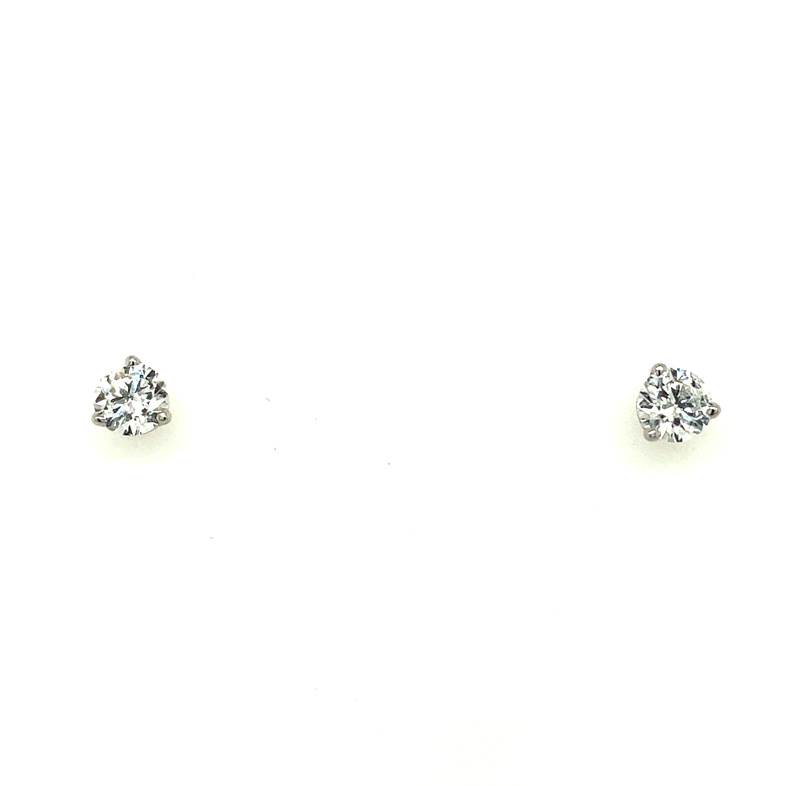 14 KARAT WHITE GOLD A QUALITY STUD DIAMOND EARRINGS WITH 2=0.32TW ROUND G-H SI1-SI2 DIAMONDS