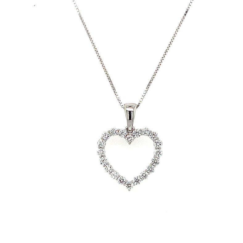 diamond heart necklace in box
