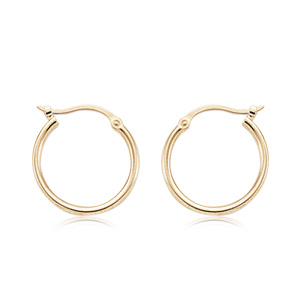 14 KARAT YELLOW GOLD 1.5 X 15MM HOOP EARRINGS