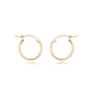 14 KARAT YELLOW GOLD 1.5 X 12MM HOOP EARRINGS