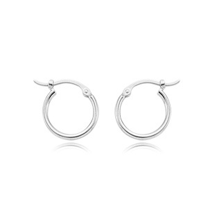 14 KARAT WHITE GOLD 1.5 X1 2MM HOOP EARRINGS