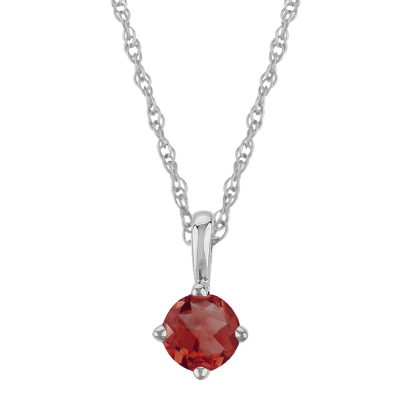 14K WHITE GOLD SOLITAIRE PENDANT WITH ONE 4.00MM ROUND RUBY 18