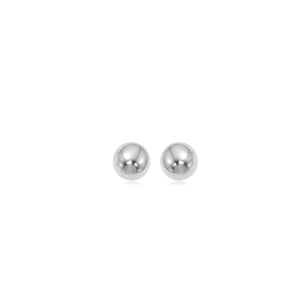 14K WHITE GOLD 4MM BALL STUD EARRINGS