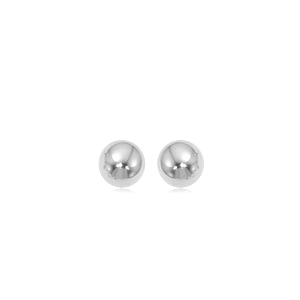 14 KARAT WHITE GOLD 5MM BALL EARRINGS