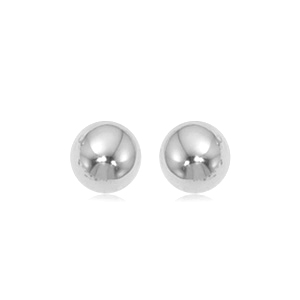 14K WHITE GOLD 7MM BALL EARRINGS