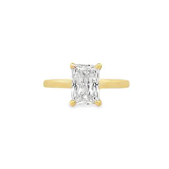 18K YELLOW GOLD HIDDEN HALO SEMI-MOUNT RING SIZE 6.5 WITH 16=0.08TW ROUND G VS2 DIAMONDS   (3.95 GRAMS)