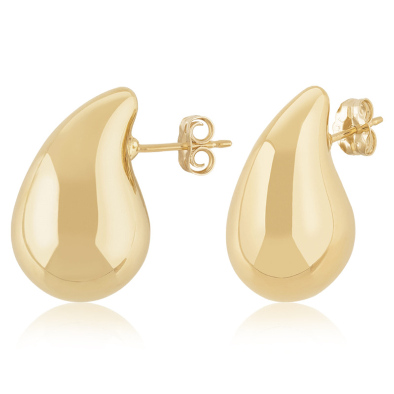 14K YELLOW GOLD SMALL TEAR DROP STUD EARRINGS