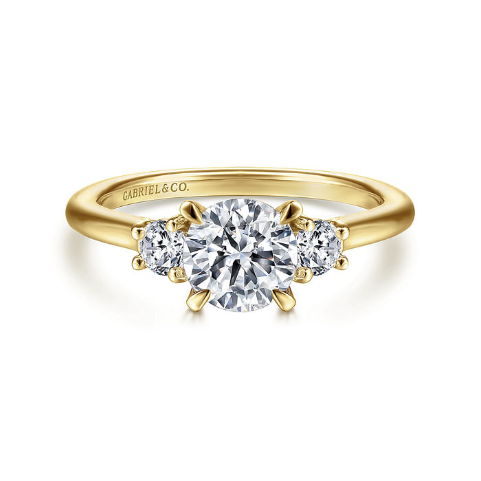 Round 3-Stone Engagement Ring Setting