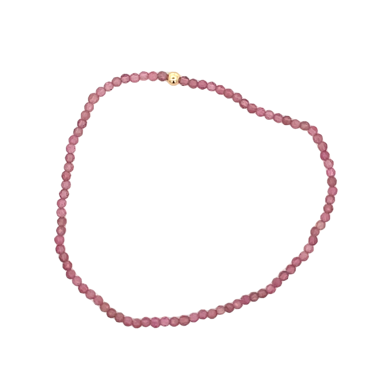 2MM FACETED PINK SELENITE WITH 3MM GOLD FILLED FINISHING BEAD 7