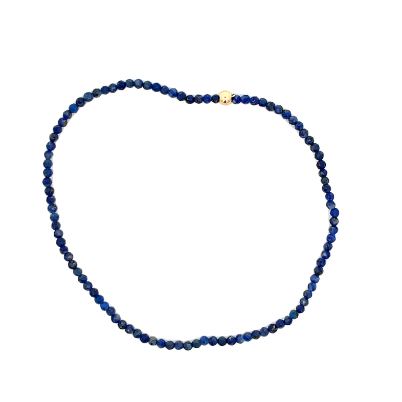 2MM FACETED LAPIS WITH 3MM GOLD FILLED FINISHING BEAD 7