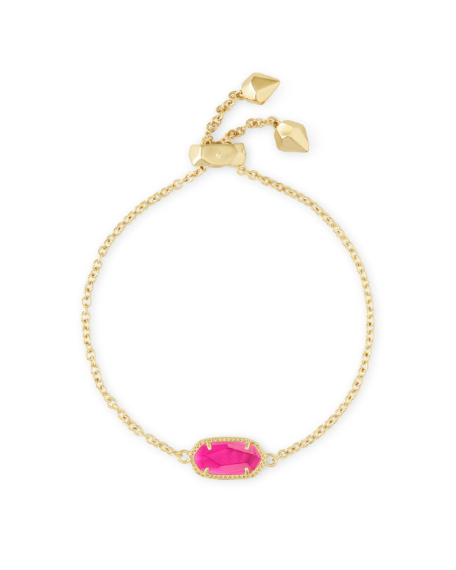 KENDRA SCOTT ELAINA COLLECTION 14K YELLOW GOLD PLATED BRASS DELICATE CHAIN FASHION BRACELET WITH AZALEA ILLUSION