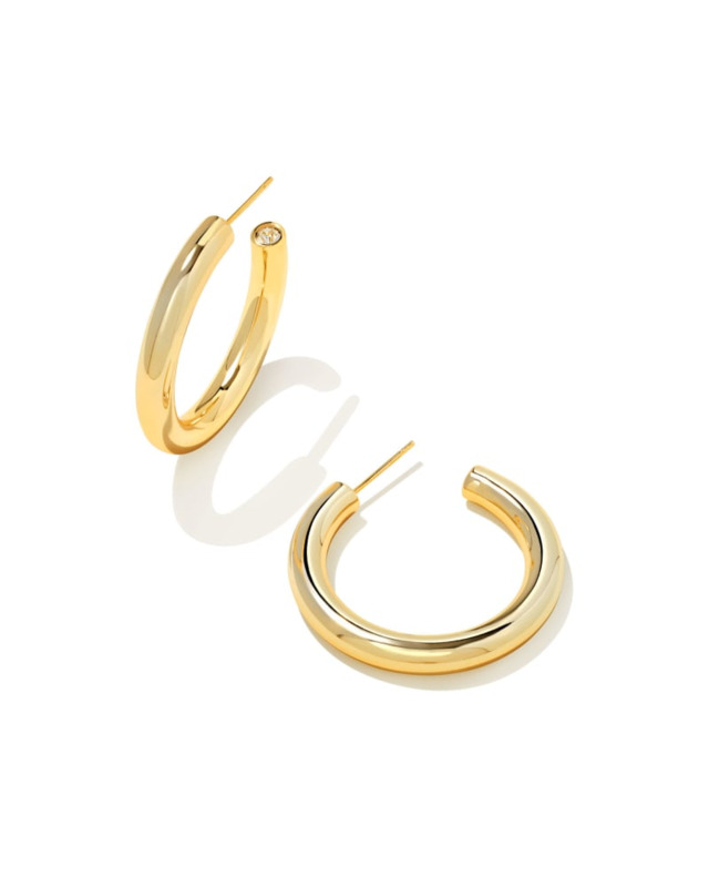 KENDRA SCOTT COLETTE COLLECTION 14 KARAT YELLOW GOLD PLATED BRASS FASHION HOOP EARRINGS