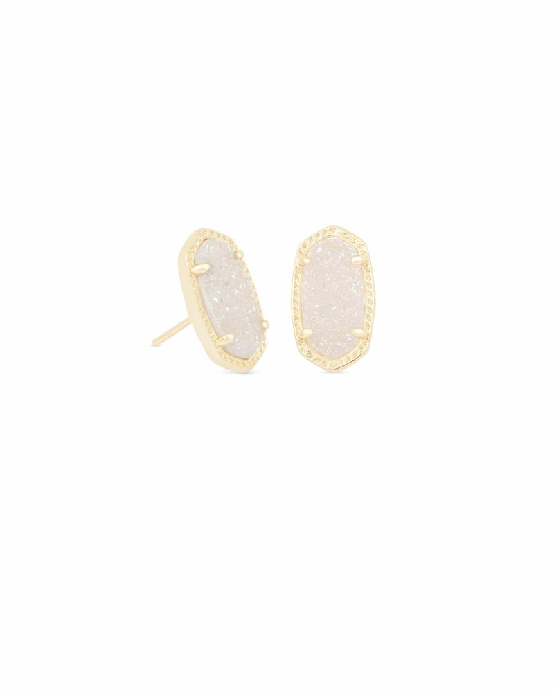 KENDRA SCOTT ELLIE 14K YELLOW GOLD PLATED BRASS FASHION EARRINGS WITH IRIDESCENT DRUSY