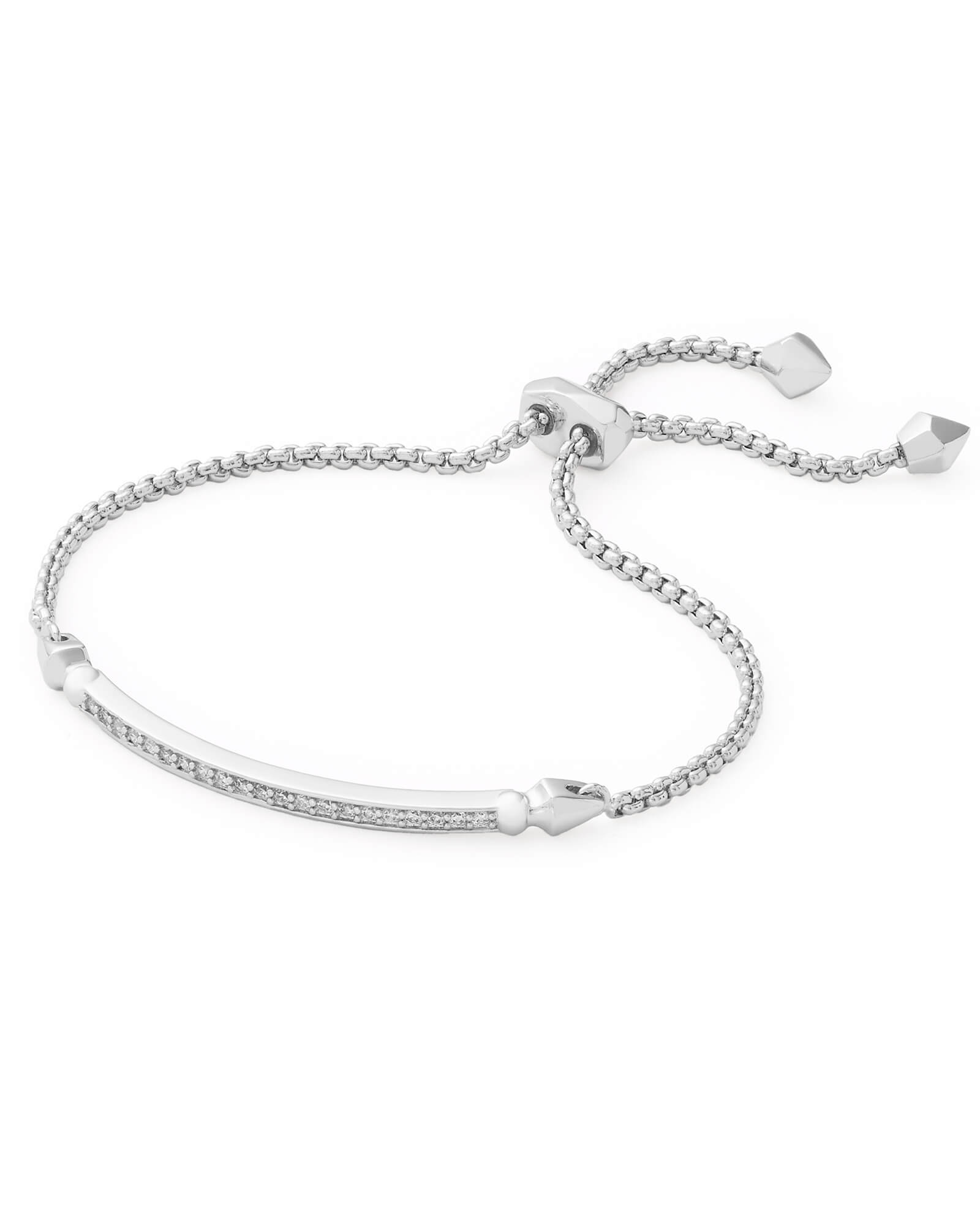 KENDRA SCOTT RHODIUM PLATED BRASS OTT COLLECTION FASHION BRACELET WITH CLEAR CUBIC ZIRCONIAS