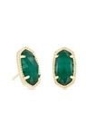 KENDRA SCOTT ELLIE COLLECTION GOLD PLATED EARRINGS WITH EMERALD CAT'S EYE