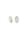 KENDRA SCOTT ELLIE COLLECTION GOLD PLATE EARRINGS WITH LIGHT BLUE ILLUSION